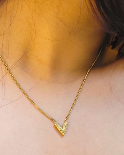 V Initial Necklace