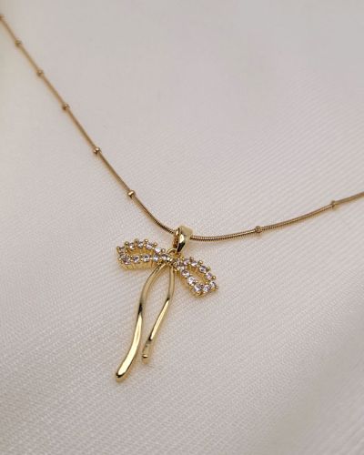 Long Bow Pendant Necklace