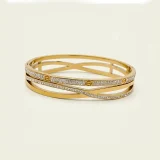 bracelet for women, Oval gold bracelet India, AMOHABOLD cuff bracelet, Minimal gold bracelet for women, Anti tarnish gold cuff bracelet, Stainless steel oval bracelet, Office wear bracelet for women, Gold clip bracelet, Everyday luxury bracelet, Modern gold cuff jewellery