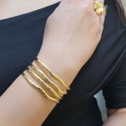Hypoallergenic 18K gold-plated anti-tarnish Luxe Wave Cuff Bracelets
