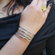 Hypoallergenic 18K gold-plated anti-tarnish Luxe Wave Cuff Bracelets