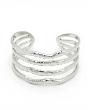 Silver Luxe Wave Cuff Bracelets