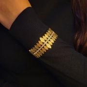 Skin-safe anti-tarnish statement Amara cuff bracelets