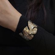 Skin-safe anti-tarnish statement Leaf Cuff Bracelets