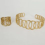 Skin-safe anti-tarnish statement Astra Cuff Bracelets