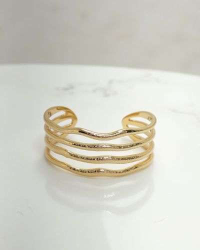 Gold Luxe Wave Cuff Bracelets