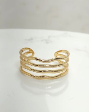 Gold Luxe Wave Cuff Bracelets