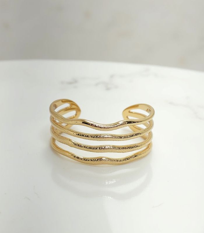 Gold Luxe Wave Cuff Bracelets