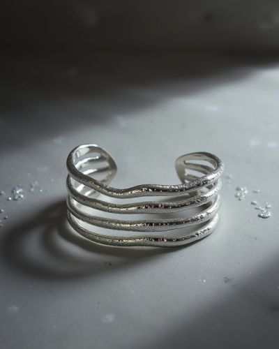 Silver Luxe Wave Cuff Bracelets