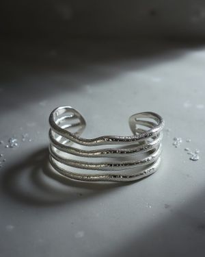 Silver Luxe Wave Cuff Bracelets
