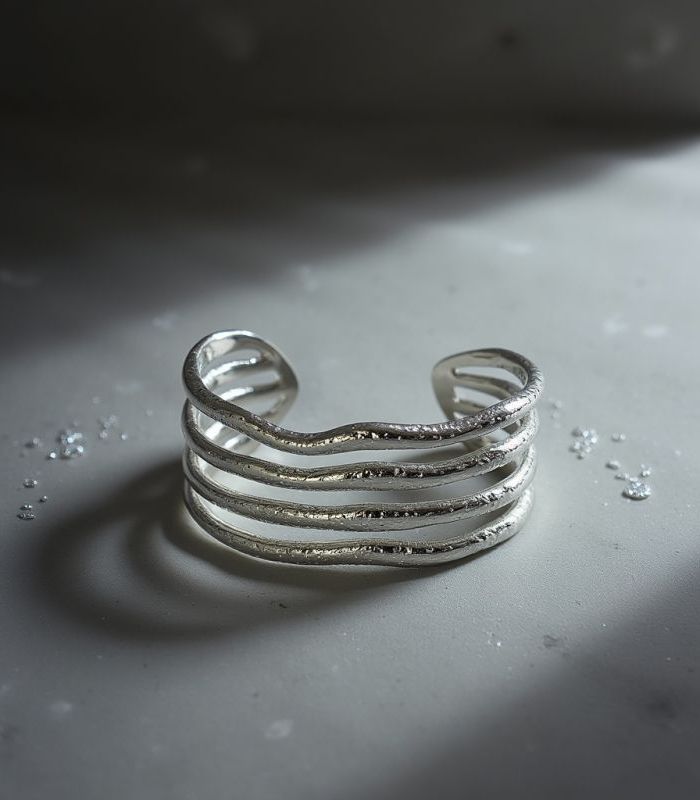 Silver Luxe Wave Cuff Bracelets