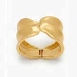 Aurielle Cascade cuff bracelet for women, Gold cuff bracelet India, Anti tarnish gold cuff bracelet, Minimal gold bracelet for women, AMOHABOLD cuff bracelet, Gold plated oval bracelet, Everyday gold cuff jewellery, Office wear gold bracelet, Modern cuff bracelet for women, Luxury look gold bracelet
