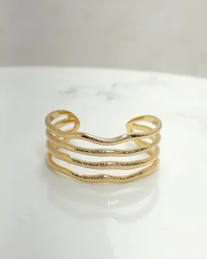 Wave Gold Cuff Bracelet