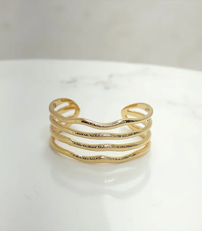 Wave Gold Cuff Bracelet