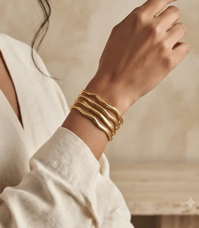 Wave Gold Cuff Bracelet