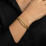 Euphoria sleek bracelet for women, Minimal gold bracelet India, AMOHABOLD sleek bracelet, Gold bracelet for everyday wear, Anti tarnish gold bracelet, Office wear bracelet for women, Elegant gold plated bracelet, Modern minimalist bracelet, Lightweight gold bracelet, Fashion bracelet for women