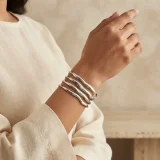 Selene luxe wave silver cuff bracelet for women, Silver cuff bracelet India, AMOHABOLD silver wave bracelet, Minimal silver bracelet for women, Anti tarnish silver cuff bracelet, Sculptural wave cuff jewellery, Modern silver jewellery design, Statement silver bracelet, Everyday silver cuff bracelet, Contemporary jewellery for women
