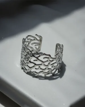 Luna Cosmic Silver Cuff Bracelet