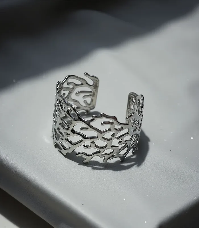 Luna Cosmic Silver Cuff Bracelet