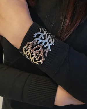 Luna Cosmic Silver Cuff Bracelet