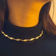 Anti-tarnish hypoallergenic gold-plated Lunar Hasli Necklace