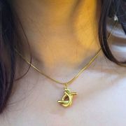 Anti-tarnish hypoallergenic gold-plated Velvet Vortex Necklace