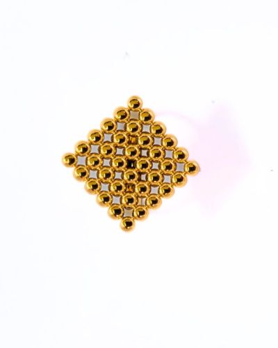 Beaded Solid Square Ring