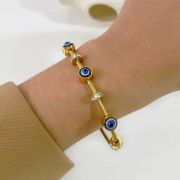 fashion jewellery, anti tarnish bracelet, fashion bracelet, waterproof bracelet, 18k gold plated bracelets, hypoallergic bracelet, evil eye bracelet, amoha bracelet, stainless steel jewellery, sleek bracelet, classy bracelet