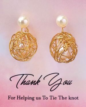 Pearl Stud Golden Caged Earrings