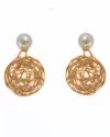 Pearl Stud Golden Caged Earrings