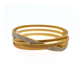 crisscross crystal bracelet for women, Gold crystal bracelet India, Crisscross gold bracelet, AMOHABOLD crystal bracelet, Gold plated rhinestone bracelet, Elegant gold bracelet for women, Anti tarnish crystal bracelet, Minimal party wear bracelet, Office wear gold bracelet, Luxury look crystal jewellery
