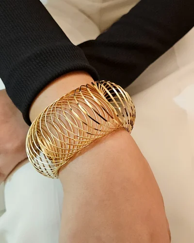 Elegant Gold Torus Coil Bracelet