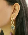 Gold Black Hanging Crystal Earrings