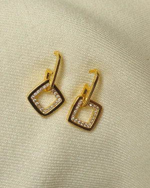 Gold Toned Studded Drop