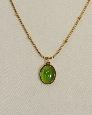 Minimal Green Stone Necklace