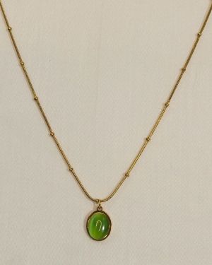 Minimal Green Stone Necklace
