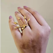 fashion rings, gold plated rings, anti tarnish rings, waterproof rings, stainless steel rings, imitation rings, daily wear jewellery, hypoallergenic jewellery, minimalist rings, statement rings, designer imitation jewellery