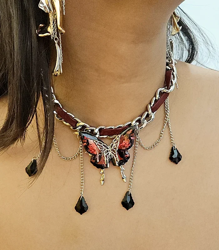 Scarlet Monarch Necklace