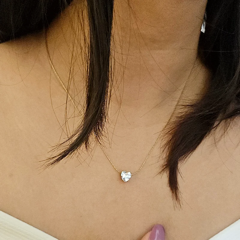 Elegant Zircon Heart Necklace