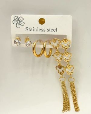 Golden Pearl 3-in-1 Earring Set