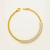 Éclisse crystal bracelet for women, Gold crystal bracelet India, Minimal crystal bracelet, AMOHABOLD crystal bracelet, Gold plated crystal bracelet, Anti tarnish bracelet for women, Elegant crystal jewellery, Everyday gold bracelet, Office wear crystal bracelet, Luxury look crystal bracelet