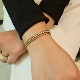 layered rope tennis bracelet for women, Gold layered tennis bracelet, Rope tennis bracelet India, AMOHABOLD layered bracelet, Elegant gold bracelet for women, Anti tarnish tennis bracelet, Minimal luxury bracelet, Stackable gold bracelet, Office wear bracelet for women, Stylish everyday gold jewellery