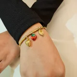 Marina coastal charm bracelet for women, Gold charm bracelet India, AMOHABOLD charm bracelet, Trendy gold bracelet for women, Anti tarnish charm bracelet, Layering charm bracelet, Cute gold charm jewellery, Everyday bracelet for women, Vacation style jewellery, Fashion charm bracelet