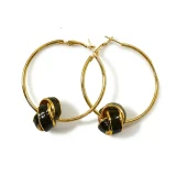 Noir Luxe black gold hoops for women, Black and gold statement earrings, AMOHABOLD party hoop earrings, Bold gold hoops online India, Black hoop earrings for women, Statement earrings for party wear, Modern fashion hoops, Elegant black gold jewellery, Trendy earrings for women, Gold plated hoop earrings