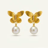 Mariposa butterfly earrings for women, Gold butterfly stud earrings, Butterfly earrings India, AMOHABOLD butterfly jewellery, Gold plated butterfly earrings, Minimal butterfly earrings for women, Everyday butterfly studs, Elegant gold butterfly earrings, Lightweight butterfly earrings, Fashion butterfly earrings