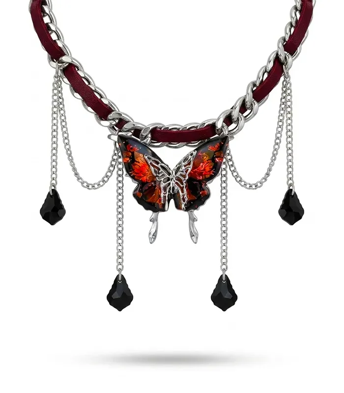 Scarlet Monarch Necklace