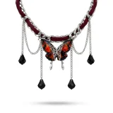 Scarlet Monarch butterfly necklace for women, Crimson butterfly pendant necklace, Gold butterfly necklace India, AMOHABOLD butterfly pendant, Red stone gold necklace, Gold plated butterfly jewellery, Elegant pendant necklace for women, Minimal butterfly necklace, Fashion butterfly necklace, Everyday gold pendant necklace