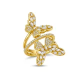 Luna double butterfly ring for women, Gold butterfly ring online India, AMOHABOLD butterfly jewellery ring, Feminine gold ring design, Minimal butterfly statement ring, Anti tarnish gold ring women, Cute elegant ring for girls, Trendy butterfly jewellery, Everyday gold fashion ring, Pinterest inspired butterfly ring