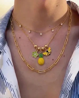 Solara Pineapple Charm Necklace