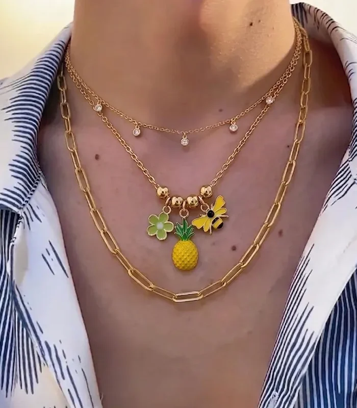 Solara Pineapple Charm Necklace